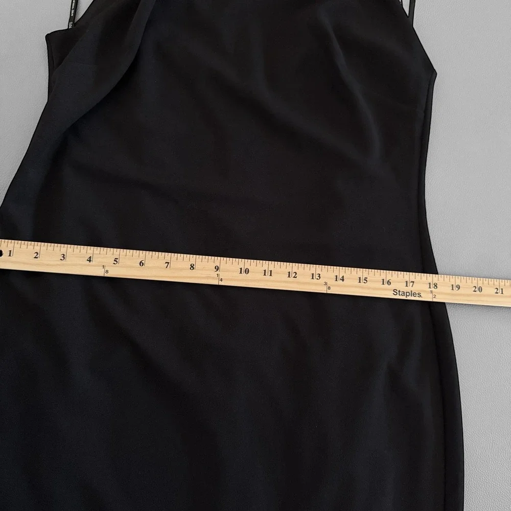 Rachel Roy Halter Sheath Dress Womens Black XL Stretch Cocktail Lined